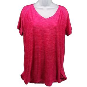 Game Time Short Sleeve Athletic/ Performance Shirt. V-Neck, Red, Women's 1X.....